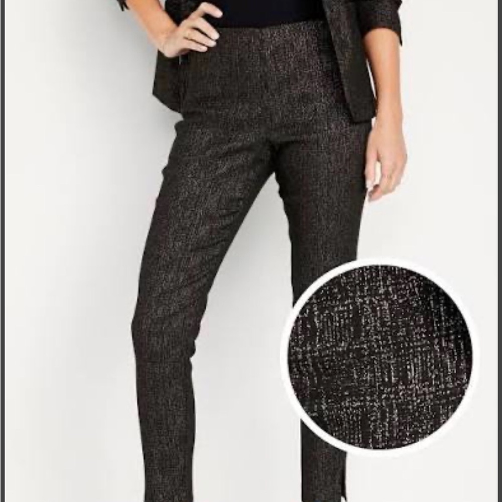 Old Navy Pull-On Pixie Skinny Ankle Pants - Black & Gold Glitter